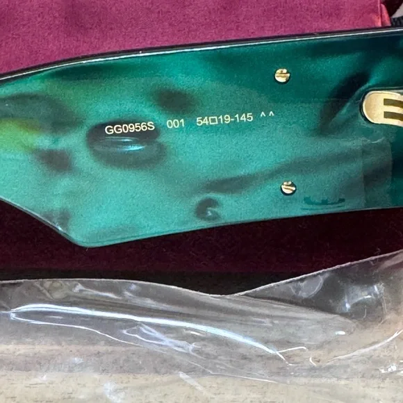 GUCCI GG0956S 001 Square Black Green 54 mm Women's Sunglasses